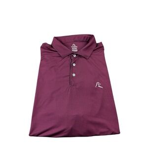 Rhoback Red Blue Houndstooth Performance Men's S/S Polo Golf Shirt 3XL XXXL